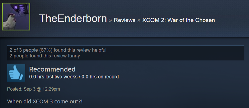 Illustration for article titled XCOM 2: War Of The Chosen, As Told By Steam Reviews